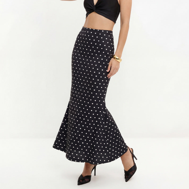 Polka Dot Midi Pencil Skirt