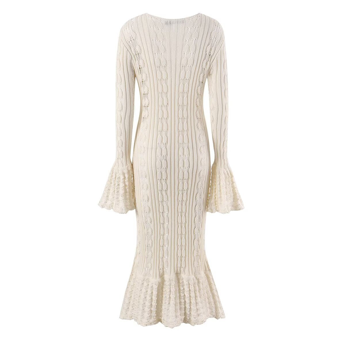 Cut Out Flared Sleeve Longline Cardigan Dress