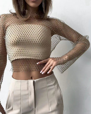 Diamond women's T-shirt trumpet sleeve top - Negative Apparel