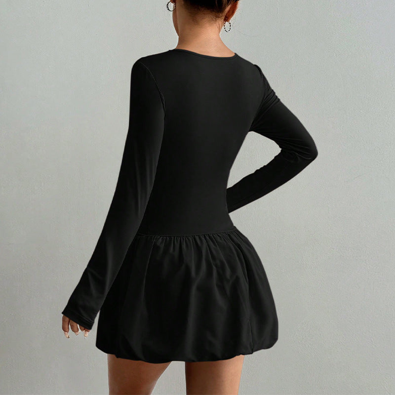 Long Sleeve Tulle Skirt Dress