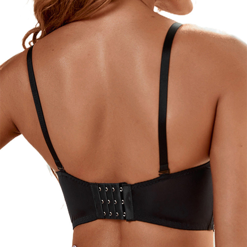 The Noir Elegance | Women's Plus-Size Lace Underwire Push-Up Bra