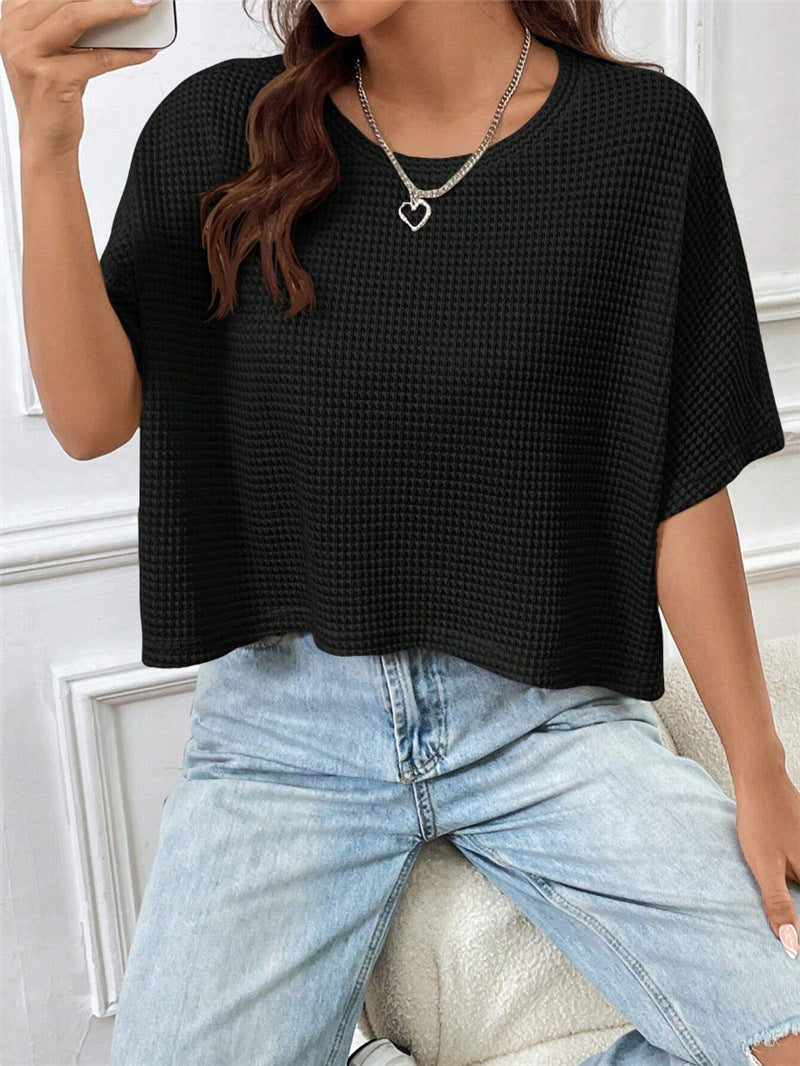 Loose Knit Short Sleeve Top