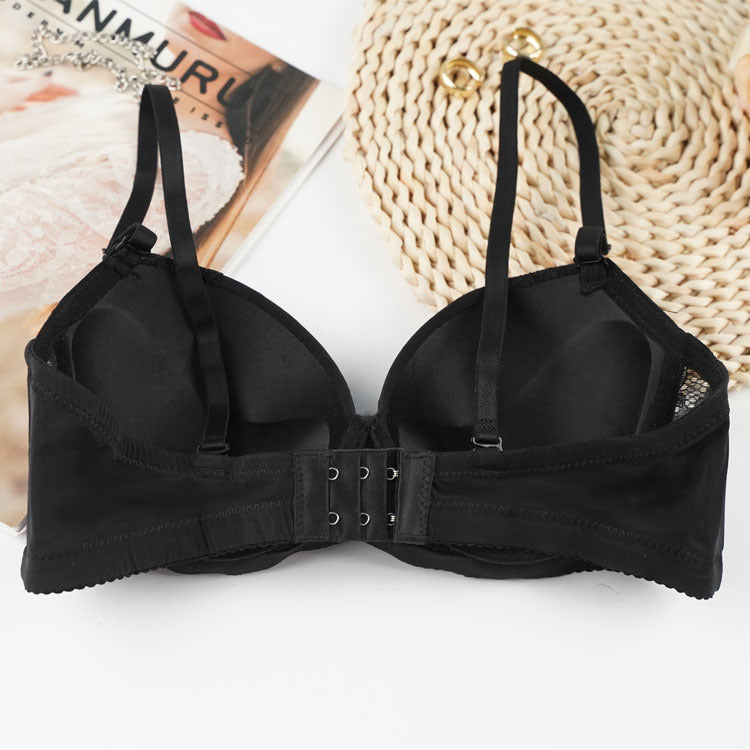 The Lace Allure | Black Lace Push-Up Underwire Bra