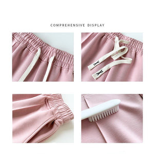 Air cotton sports shorts women's summer thin casual loose high - waisted wide - leg pants slim straight five - point medium pants - Negative Apparel