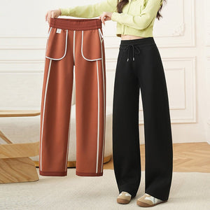 Air layer scimitar straight pants 2025 spring new sports banana pants drawstring high waist thin casual trousers women - Negative Apparel