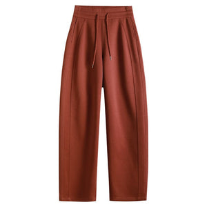 Air layer scimitar straight pants 2025 spring new sports banana pants drawstring high waist thin casual trousers women - Negative Apparel