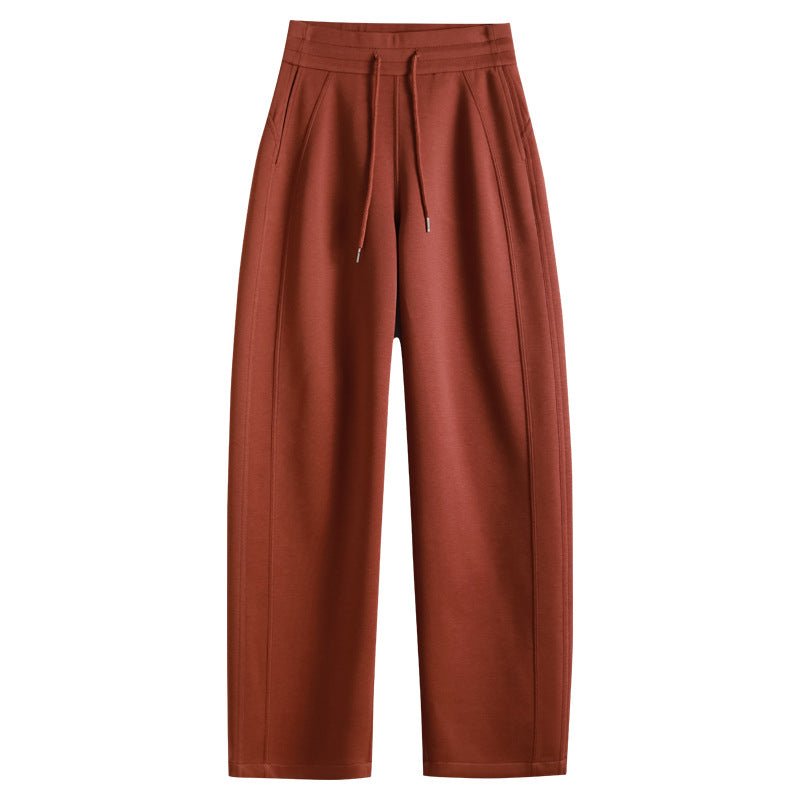 Air layer scimitar straight pants 2025 spring new sports banana pants drawstring high waist thin casual trousers women - Negative Apparel