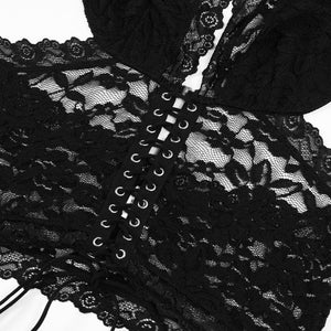 All - match Lace Beautiful Back Halter Neck Lingerie Long Skirt Set Can Be Worn Outside - Negative Apparel