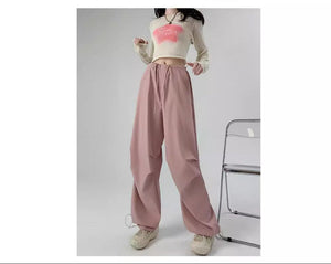 American overalls women's high - end pants women's spring and autumn high - waisted wide - leg sweatpants straight casual sweatpants trousers - Negative Apparel