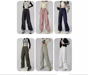American overalls women's high - end pants women's spring and autumn high - waisted wide - leg sweatpants straight casual sweatpants trousers - Negative Apparel
