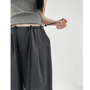 American overalls women's high - end pants women's spring and autumn new loose wide - leg sweatpants high - waisted paratrooper sweatpants - Negative Apparel