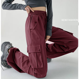 American overalls women's pants spring and autumn new loose and thin Spice girl straight sweatpants loose wide - leg casual sweatpants - Negative Apparel