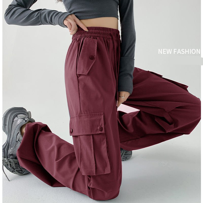 American overalls women's pants spring and autumn new loose and thin Spice girl straight sweatpants loose wide - leg casual sweatpants - Negative Apparel