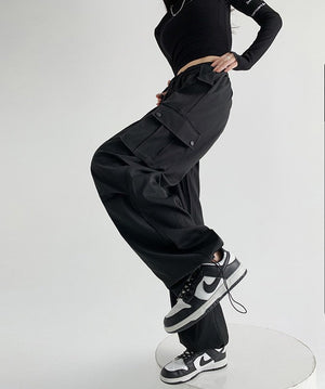 American overalls women's pants spring and summer 2025 new loose drape straight - leg pants sweatpants slim casual wide - leg pants - Negative Apparel