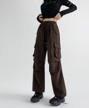 American overalls women's pants spring and summer 2025 new loose drape straight - leg pants sweatpants slim casual wide - leg pants - Negative Apparel