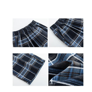 American plaid pants children's loose spring and autumn new high - waisted straight - leg pants, thin casual lazy style wide - leg pants - Negative Apparel
