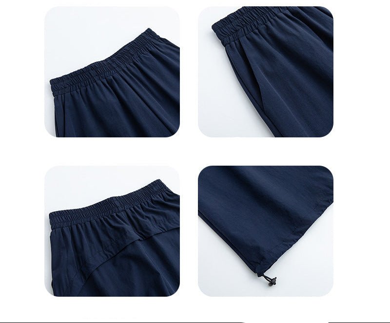 American quick - drying overalls summer women's clothing 2025 new pants women's thin straight cool Sa wind wide - leg sweatpants - Negative Apparel