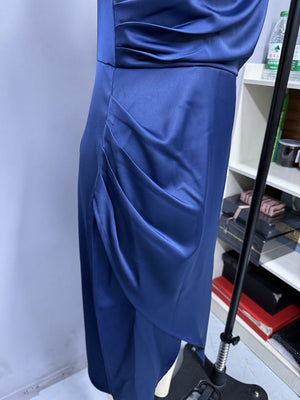 American satin sling slit party dress - Negative Apparel