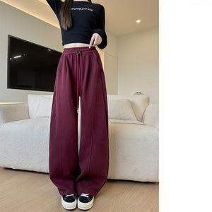 American scimitar banana pants women's pants spring and autumn new high waist straight loose wide leg pants casual narrow sweatpants - Negative Apparel