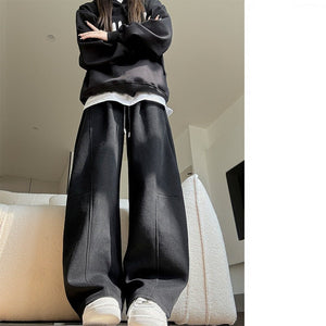 American scimitar banana pants women's pants spring and autumn new high waist straight loose wide leg pants casual narrow sweatpants - Negative Apparel