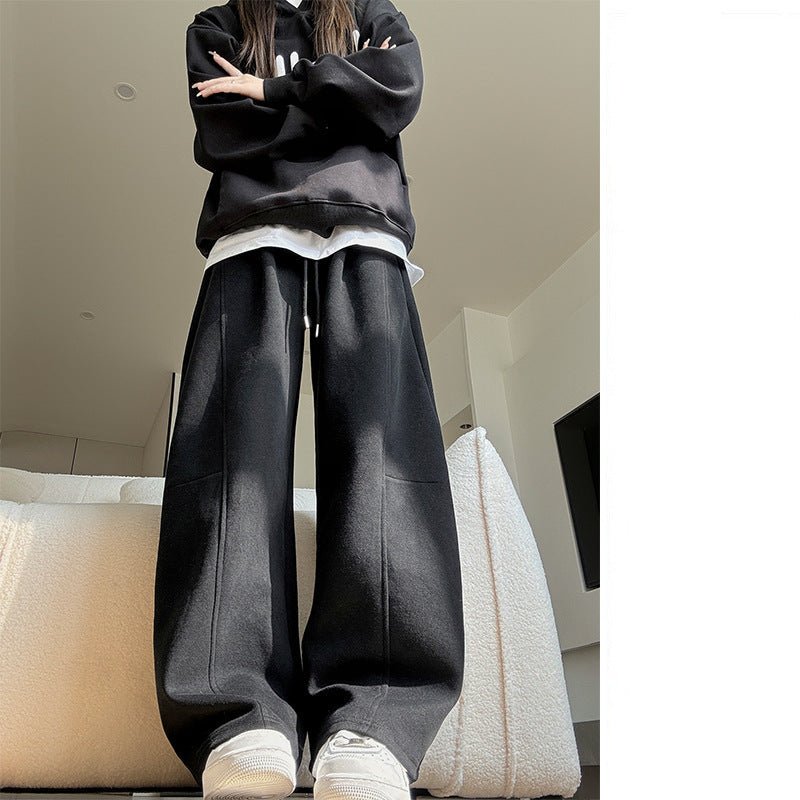 American scimitar banana pants women's pants spring and autumn new high waist straight loose wide leg pants casual narrow sweatpants - Negative Apparel
