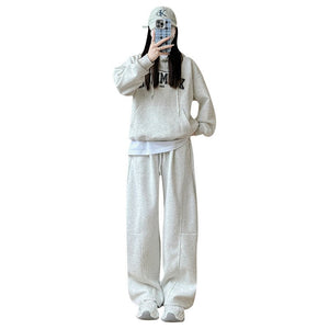 American scimitar banana pants women's pants spring and autumn new high waist straight loose wide leg pants casual narrow sweatpants - Negative Apparel