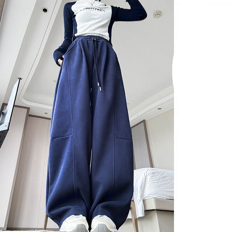 American scimitar banana pants women's pants spring and autumn new high waist straight loose wide leg pants casual narrow sweatpants - Negative Apparel