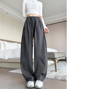 American scimitar banana pants women's pants spring and autumn new high waist straight loose wide leg pants casual narrow sweatpants - Negative Apparel