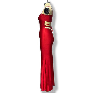 American spring new long dress backless lace - up chest wrap dress - Negative Apparel