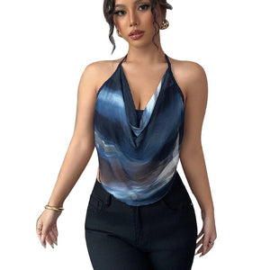 American style suspender mesh neck small vest women - Negative Apparel