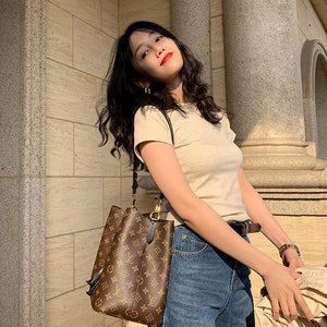 American style white t-shirt for women, short sleeves, shoulder length, 2025 new style, slim round neck, cotton layered bottoming top - Negative Apparel