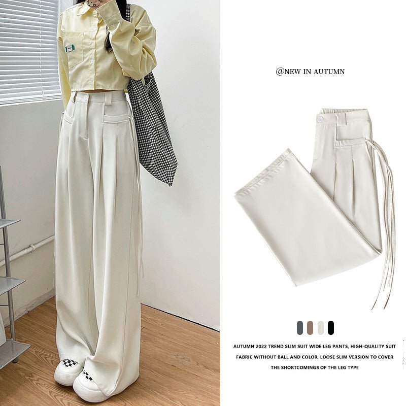 American suit pants drape pants women spring and autumn new casual pants women's straight pants mopping wide leg pants women's pants - Negative Apparel
