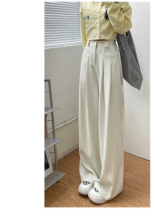American suit pants drape pants women spring and autumn new casual pants women's straight pants mopping wide leg pants women's pants - Negative Apparel