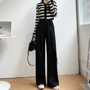 American suit pants drape pants women spring and autumn new casual pants women's straight pants mopping wide leg pants women's pants - Negative Apparel