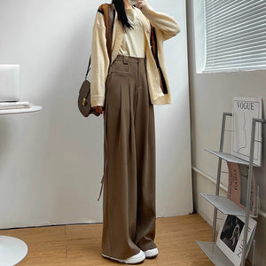 American wide - leg suit pants Korean style mopping drape pants - Negative Apparel
