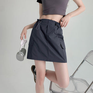 American workwear skirt for women, new summer style, slim design, hip skirt, high waist, small size, A - line short skirt - Negative Apparel