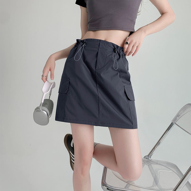 American workwear skirt for women, new summer style, slim design, hip skirt, high waist, small size, A - line short skirt - Negative Apparel