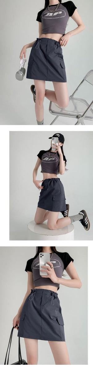 American workwear skirt for women, new summer style, slim design, hip skirt, high waist, small size, A - line short skirt - Negative Apparel