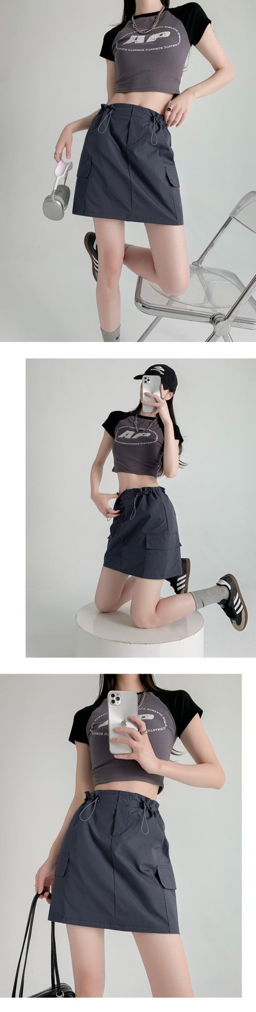 American workwear skirt for women, new summer style, slim design, hip skirt, high waist, small size, A - line short skirt - Negative Apparel