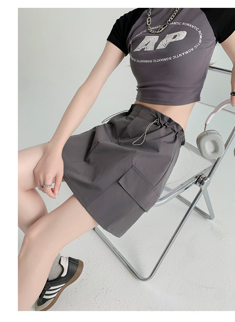American workwear skirt for women, new summer style, slim design, hip skirt, high waist, small size, A - line short skirt - Negative Apparel