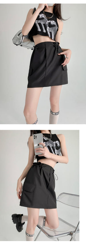 American workwear skirt for women, new summer style, slim design, hip skirt, high waist, small size, A - line short skirt - Negative Apparel