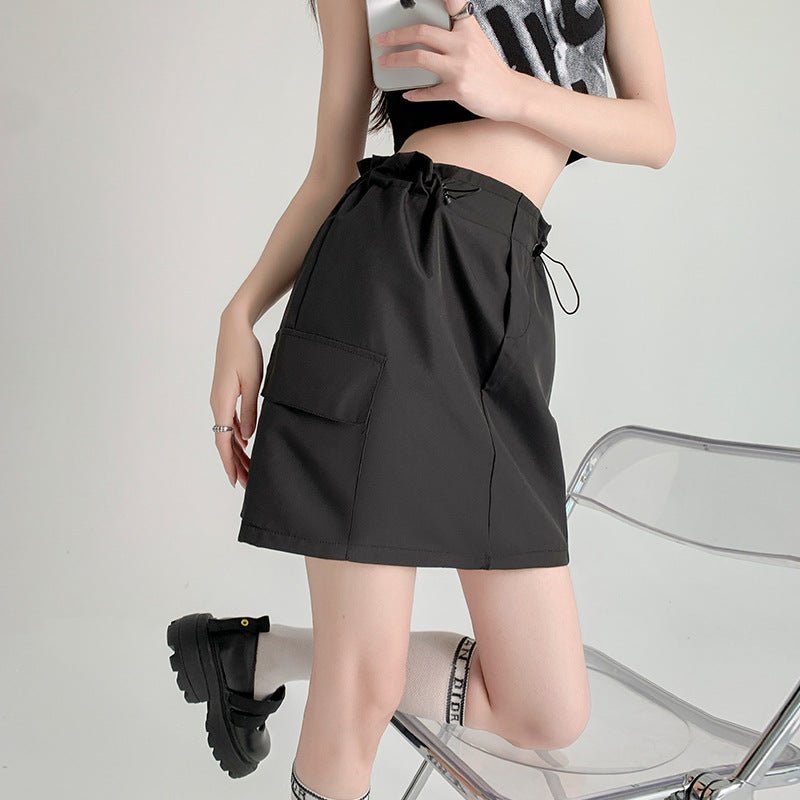 American workwear skirt for women, new summer style, slim design, hip skirt, high waist, small size, A - line short skirt - Negative Apparel