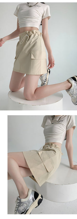 American workwear skirt for women, new summer style, slim design, hip skirt, high waist, small size, A - line short skirt - Negative Apparel