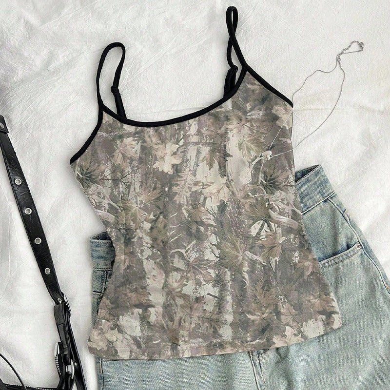 an and n sexy suspender tops for women 2025 summer retro color small vest inner wear for women - Negative Apparel