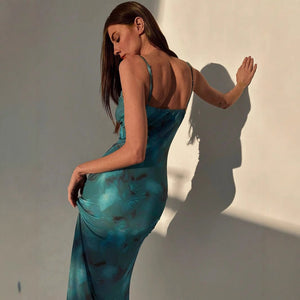 and the 2025 summer new thin suspender slim pure desire style high - end medium and long dress women - Negative Apparel