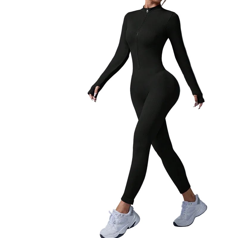 Apex Aura | Mock - Neck Zip Performance Jumpsuit - Negative Apparel
