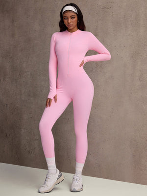 Apex Aura | Mock - Neck Zip Performance Jumpsuit - Negative Apparel