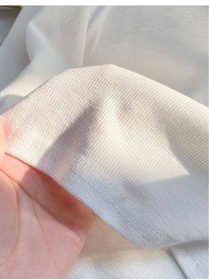 Apricot cotton short - sleeved women's summer 2025 new design embroidered T-shirt thin waffle slim top - Negative Apparel