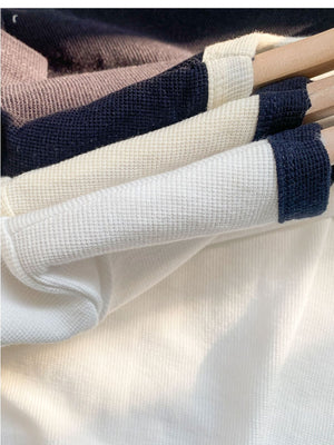 Apricot cotton short - sleeved women's summer 2025 new design embroidered T-shirt thin waffle slim top - Negative Apparel