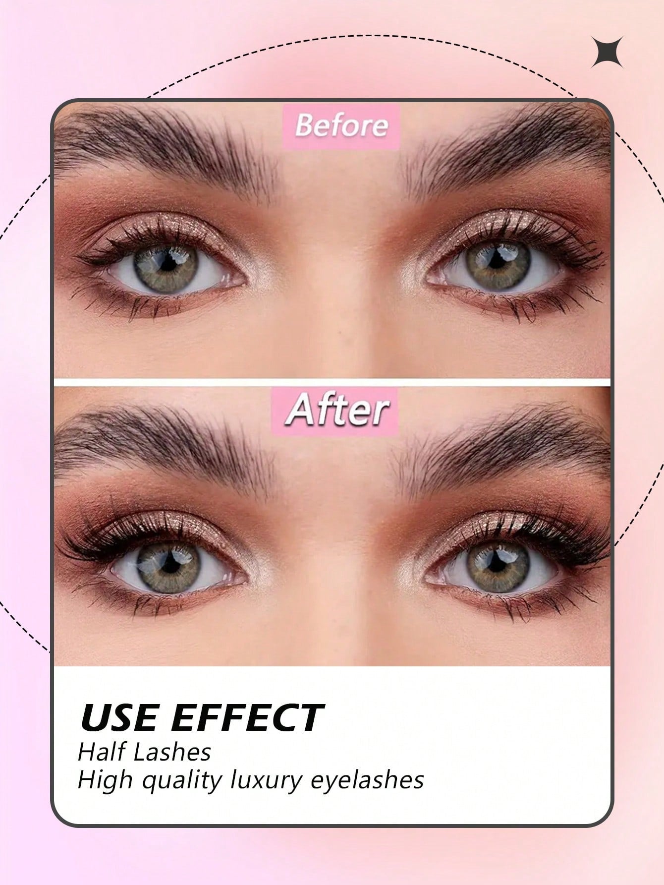 Asiteo 7 Pairs Half Lashes Natural Look False Eyelashes Cat Eye Wispy Natural Half Eyelashes Clear Band Lashes - Negative Apparel